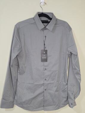 Tailored Athlete Athletic Fit Dress Shirt medium gray NWT